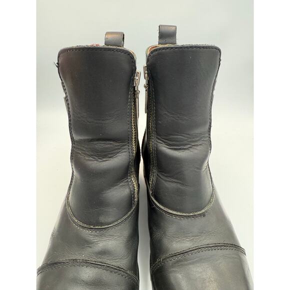 Harley Davidson Women’s Black Leather Starter Switch Cap Toe‎ Zip Biker Boot 6.5 - Picture 8 of 10